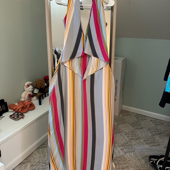Lulus formal Multicolor Striped Halter Maxi Dress Size Small - Picture 2 of 13